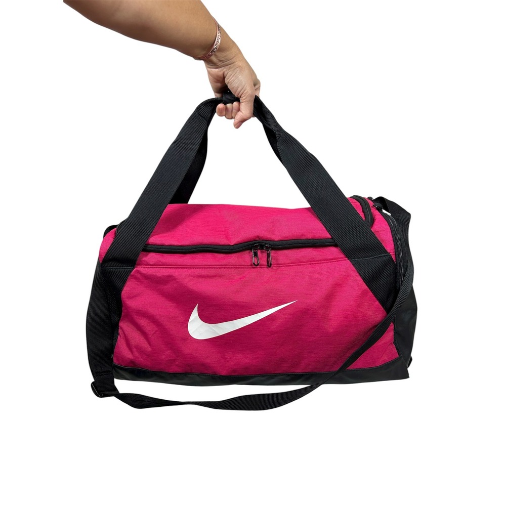 Nike BA5335-644 Hot Pink Black White Gym School Travel Weekend Duffel Bag
